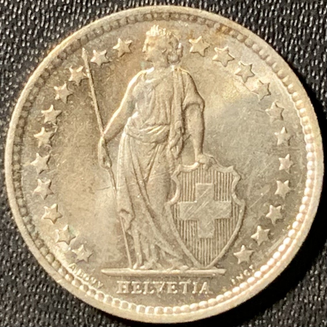 紫瑗钱币——第300期拍卖 瑞士 1963年 赫尔维蒂亚 1/2法郎 2.5克 0.835银 UNC