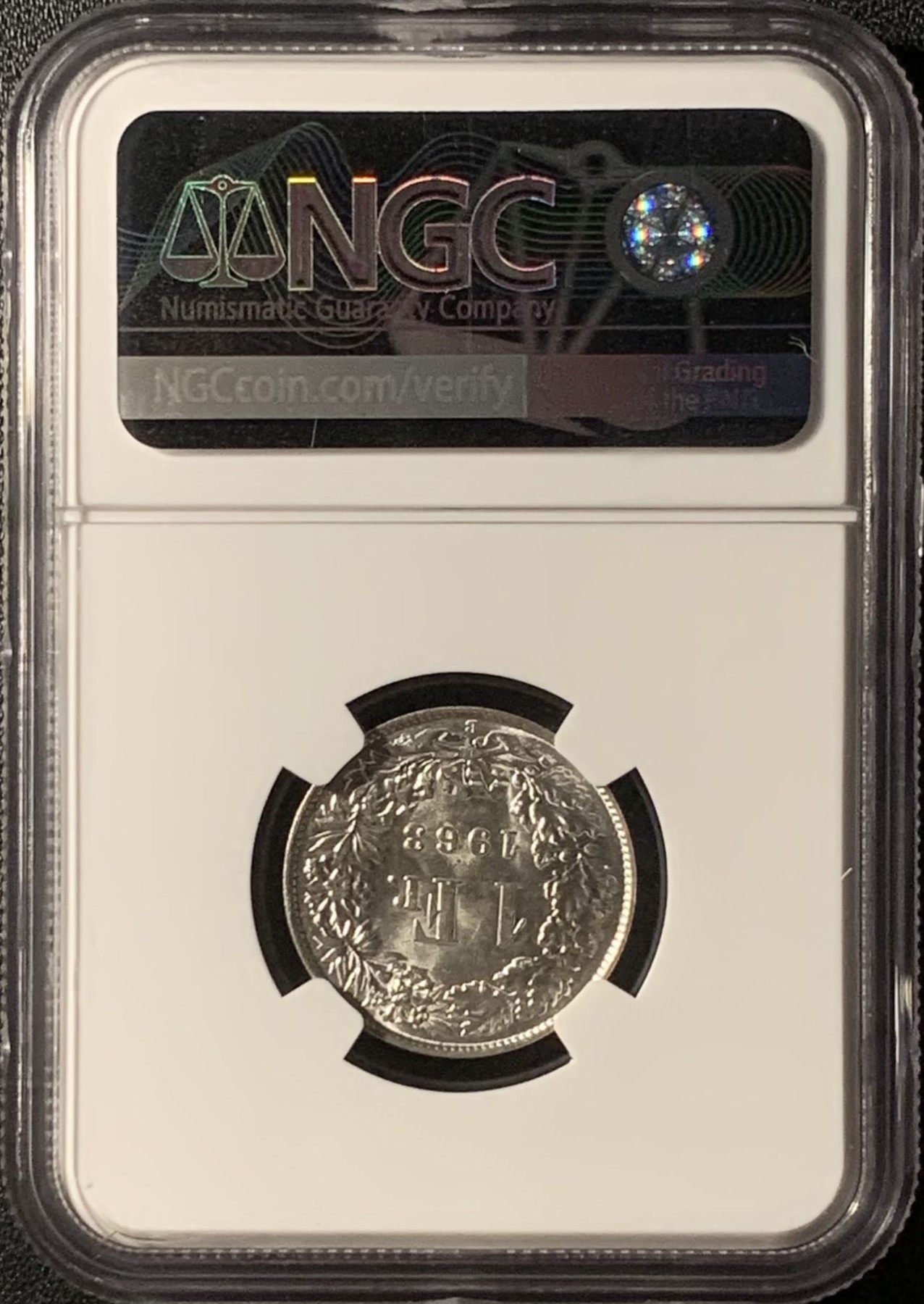 紫瑗钱币——第300期拍卖 瑞士 1963年 赫尔维蒂亚 1法郎 银币 NGC UNC Detail