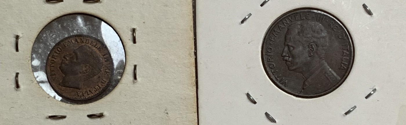 瓶子🏺第105期拍卖会  意大利老铜币2枚  好品好状态