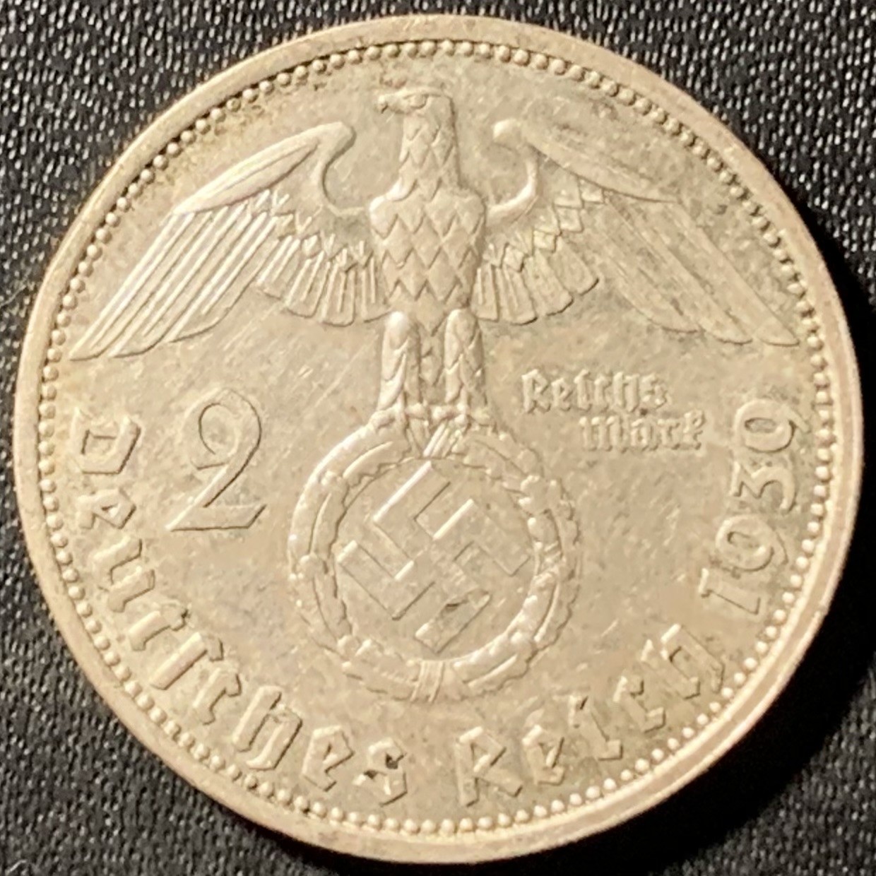 紫瑗钱币——第300期拍卖 德国 1939年 A版 兴登堡 字符 2马克 8克 0.625银