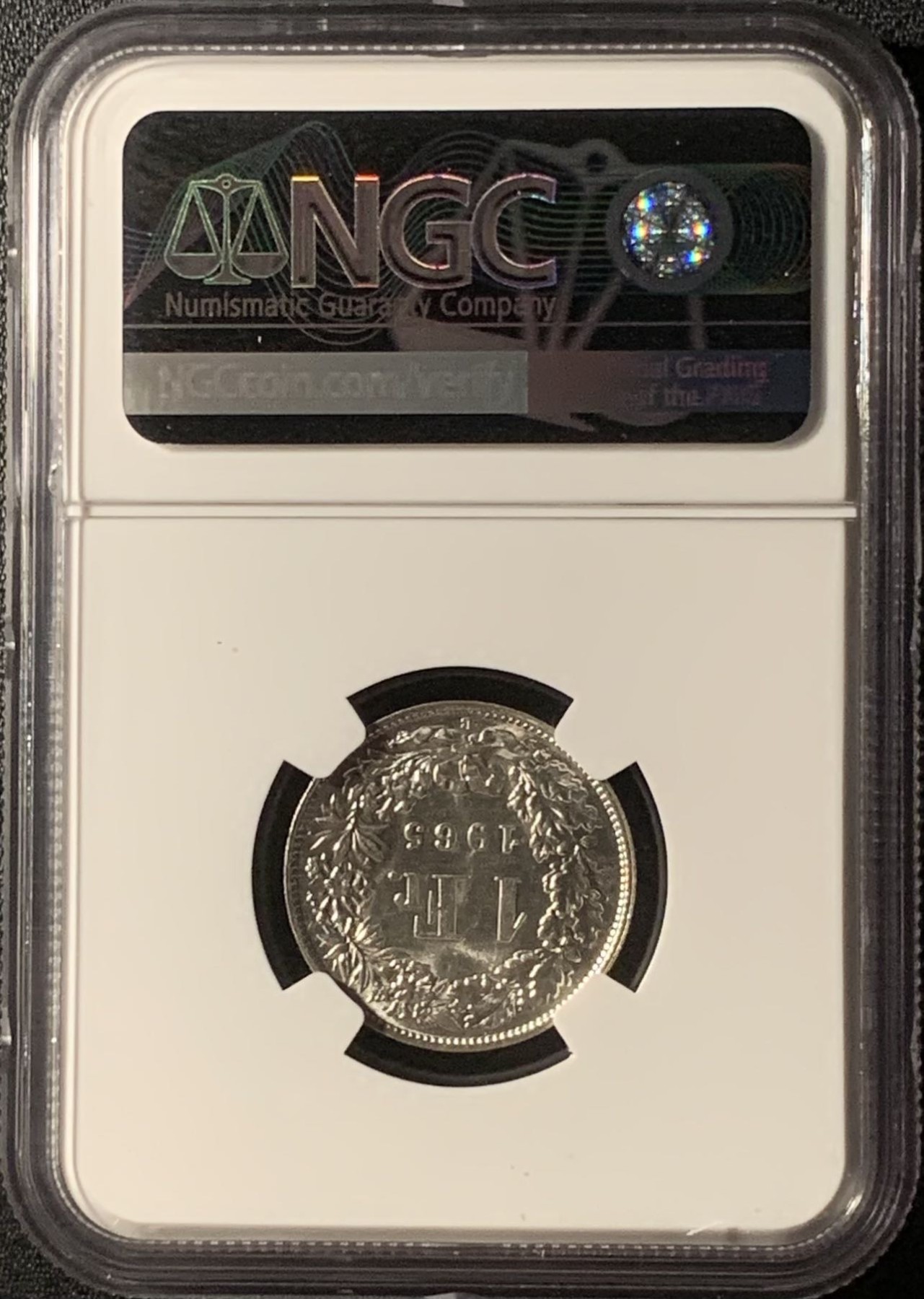 紫瑗钱币——第300期拍卖 瑞士 1964年 赫尔维蒂亚 1法郎 银币 NGC MS62