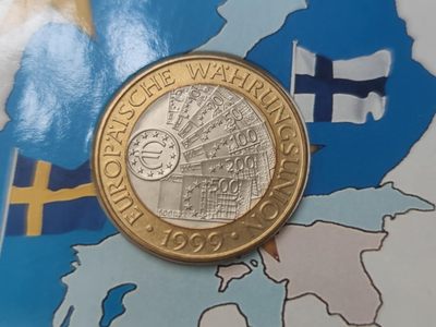 燕姐换藏第55场 奥地利1999欧元币中币50先令双色币原卡装