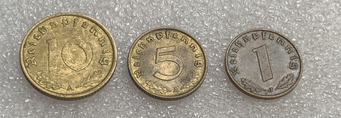 瓶子🏺第105期拍卖会  德国芬尼3枚铜币