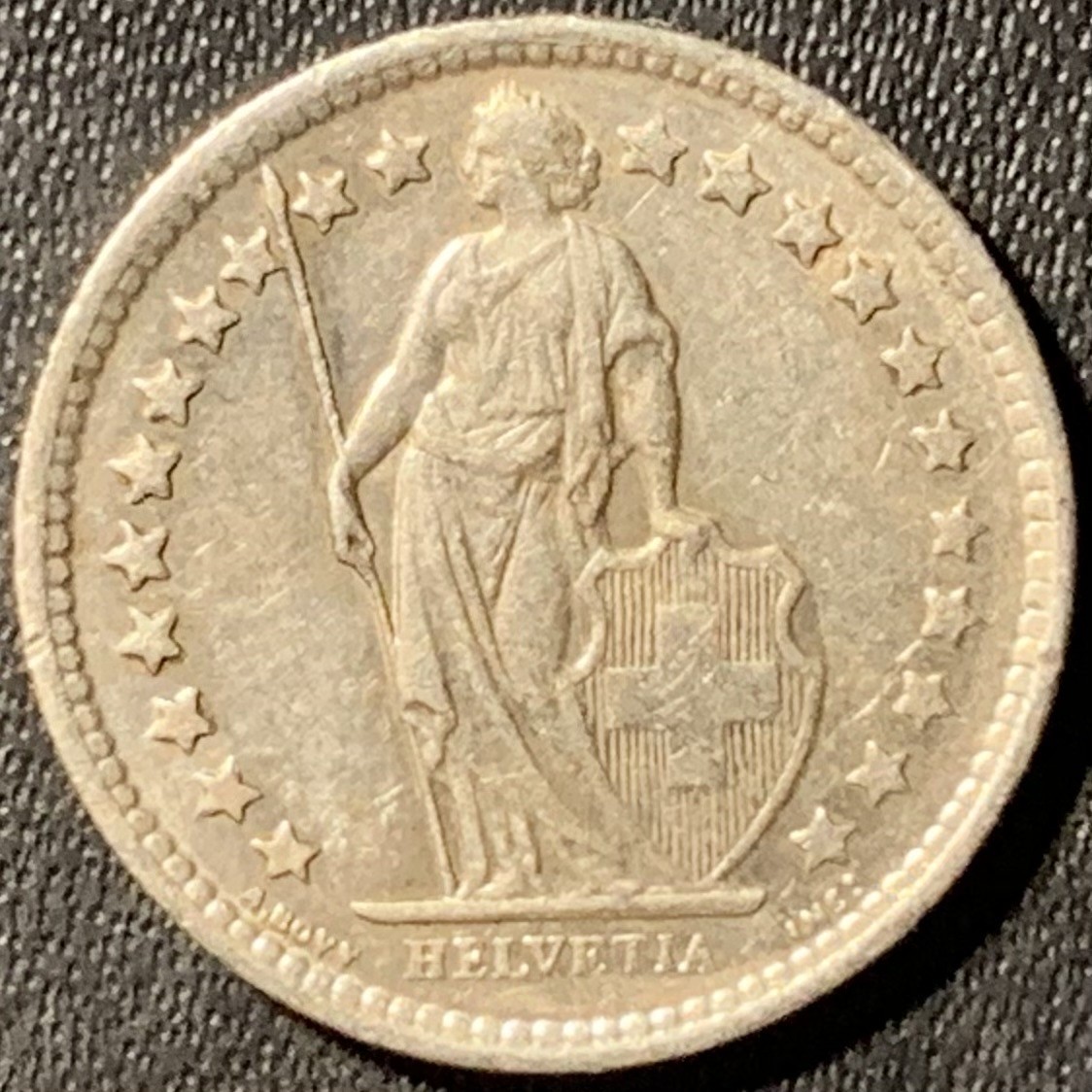 紫瑗钱币——第300期拍卖 瑞士 1960年 赫尔维蒂亚 1/2法郎 2.5克 0.835银 UNC