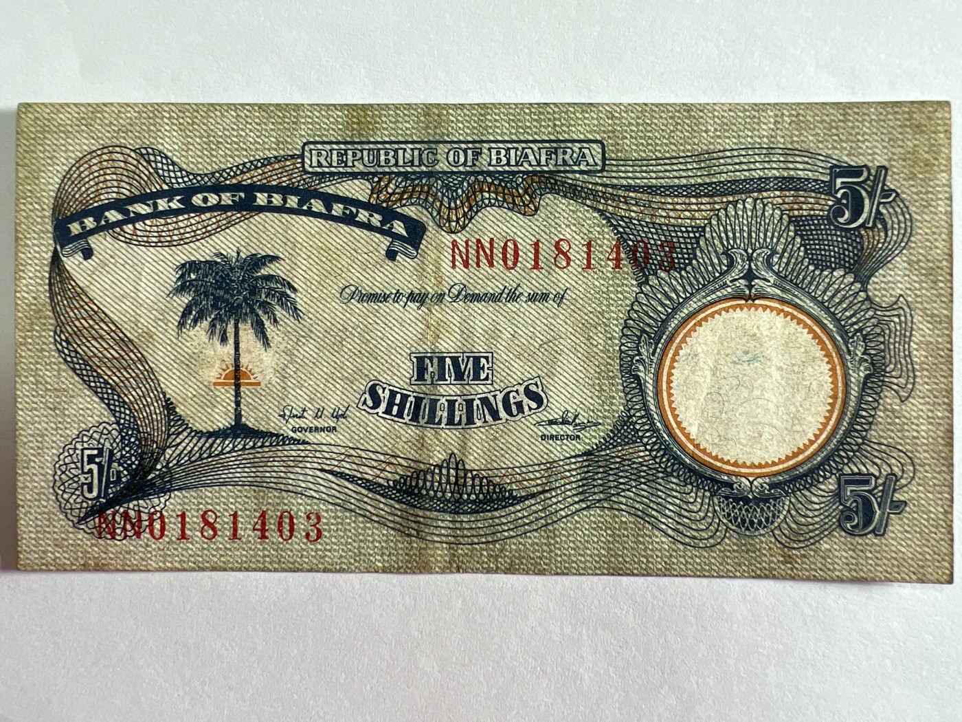 泡泡堂第383期 纸币专场 （无押金，捡漏，全场20包邮，偏远地区除外，接收代拍业务） 比夫拉5先令