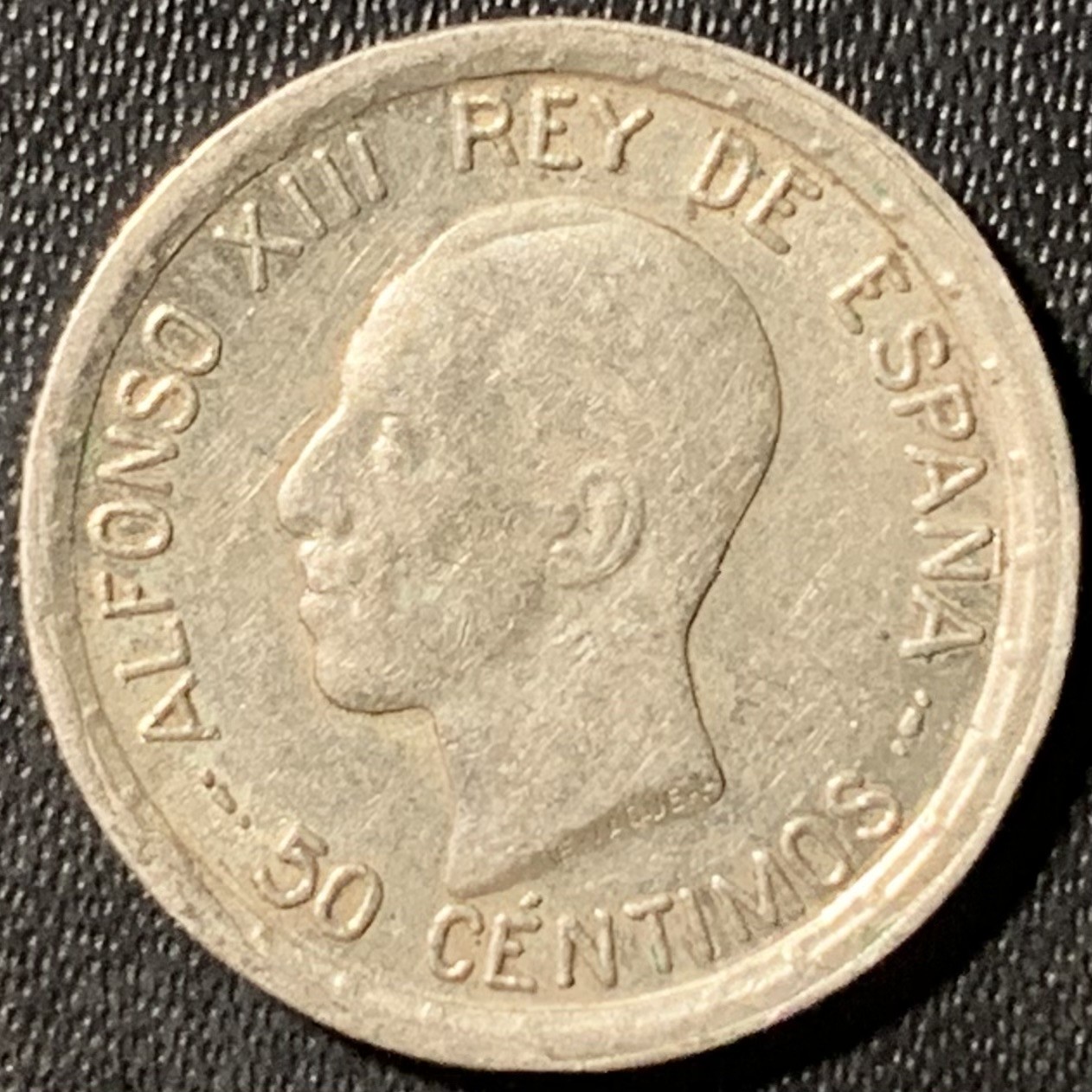 紫瑗钱币——第319期拍卖 西班牙 1926年 阿方索十三世 50分 2.5克 0.835银