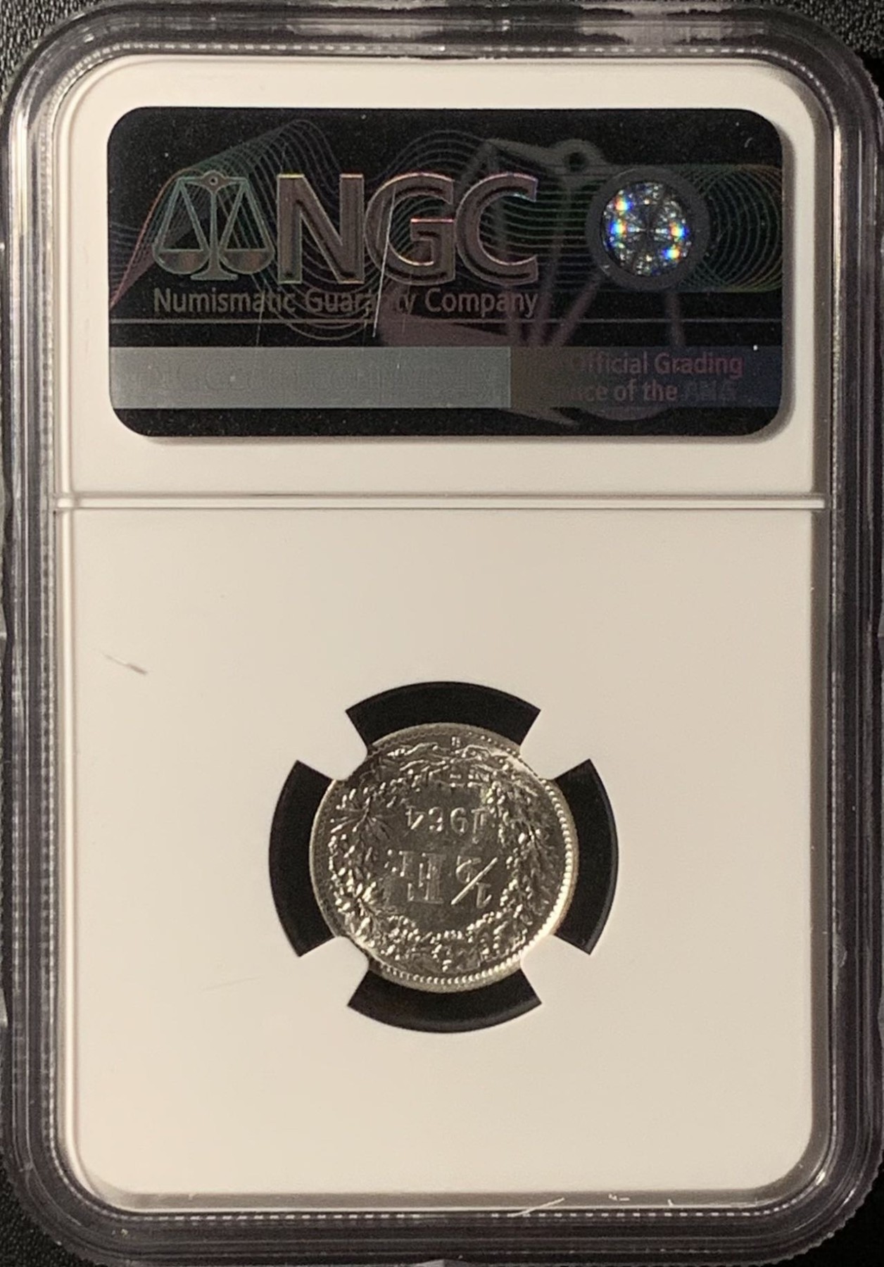 紫瑗钱币——第300期拍卖 瑞士 1964年 赫尔维蒂亚 1/2法郎 银币 NGC MS63