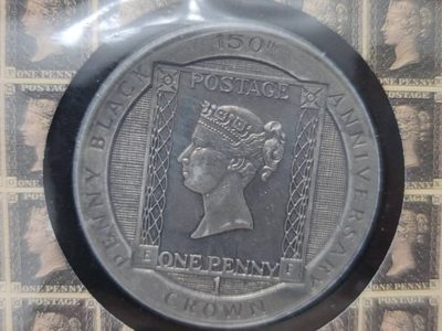 燕姐换藏第55场 马恩岛1990年黑便士150周年一克朗邮币封