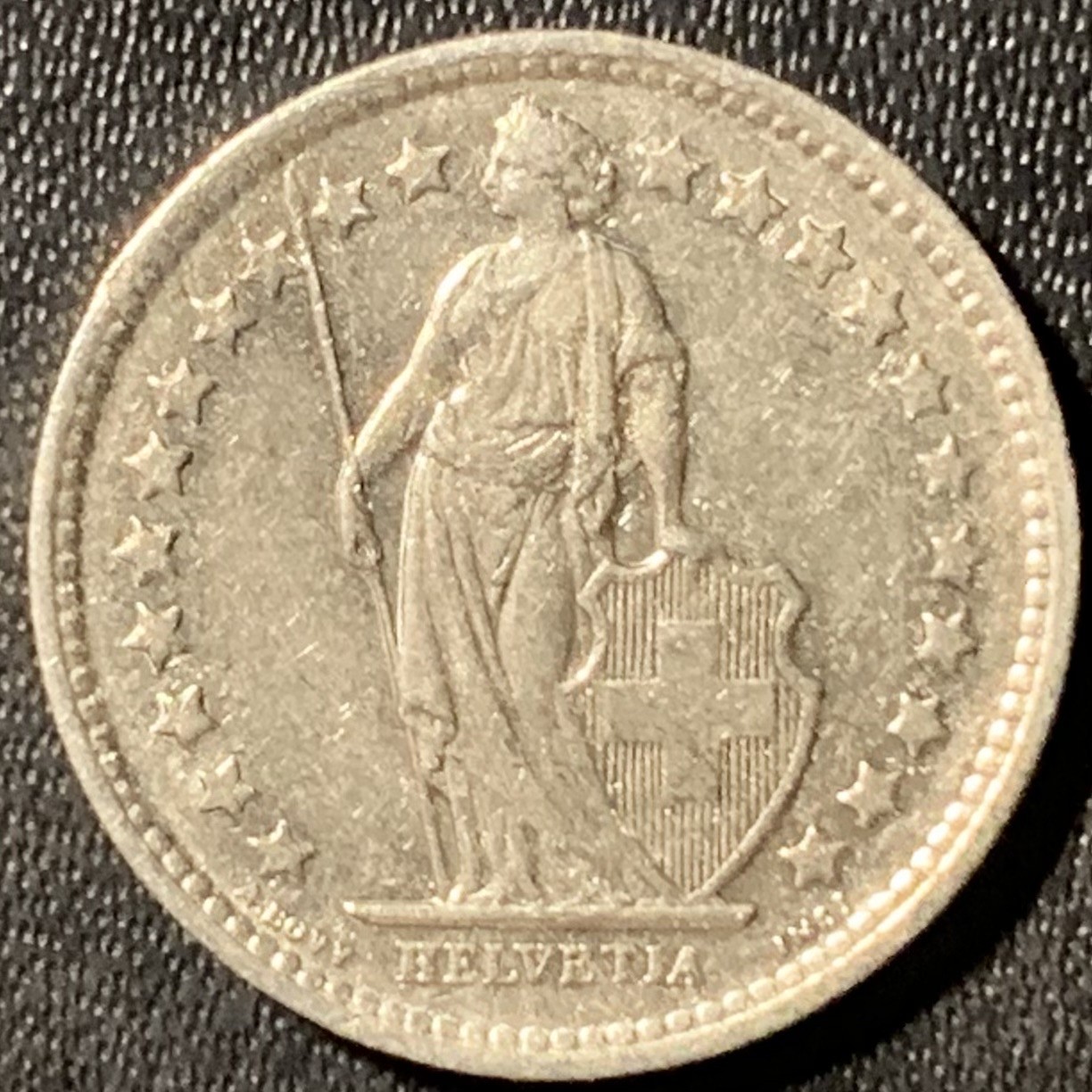 紫瑗钱币——第300期拍卖 瑞士 1961年 赫尔维蒂亚 1/2法郎 2.5克 0.835银 UNC