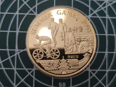 燕姐换藏第55场 朝鲜2008年奥运会三种赛20元纪念币