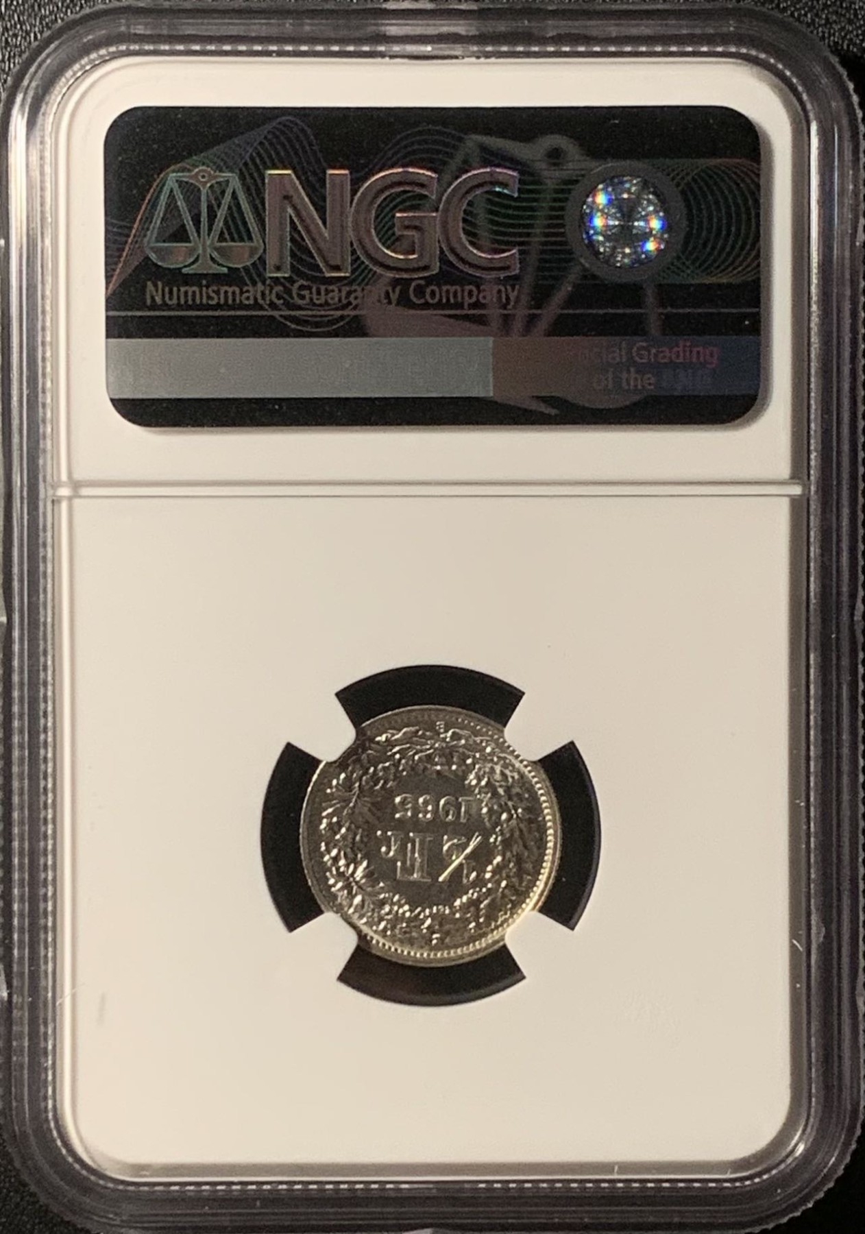 紫瑗钱币——第300期拍卖 瑞士 1965年 赫尔维蒂亚 1/2法郎 银币 NGC MS62