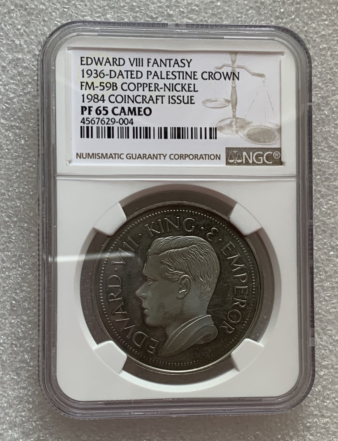 瓶子🏺第105期拍卖会  1936年爱德华八世臆造硬币 NGC PF65