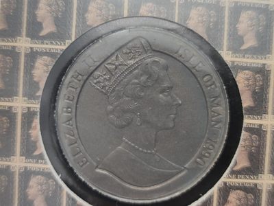 燕姐换藏第55场 马恩岛1990年黑便士150周年一克朗邮币封