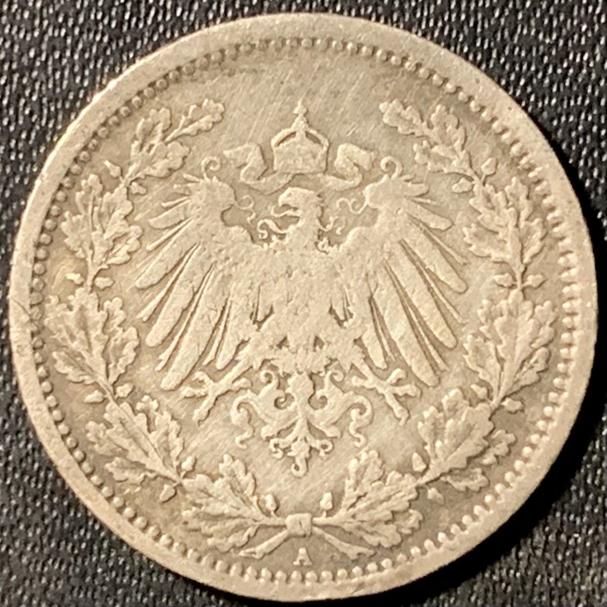 紫瑗钱币——第300期拍卖 德国 1905年 A版 第二帝国 1/2马克 2.77克 0.9银