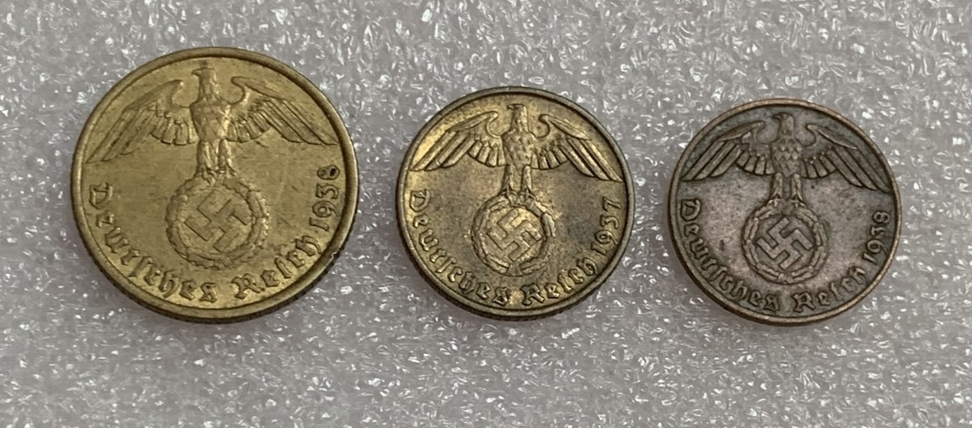 瓶子🏺第105期拍卖会  德国芬尼3枚铜币