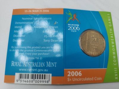 燕姐换藏第55场 澳大利亚2006年墨尔本英联邦运动会1元原厂卡装