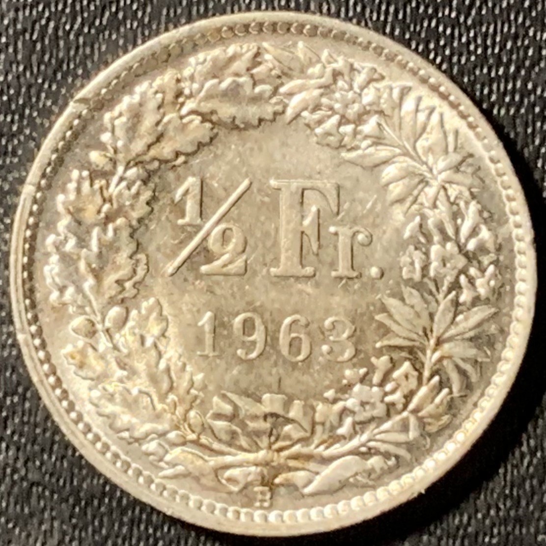 紫瑗钱币——第300期拍卖 瑞士 1963年 赫尔维蒂亚 1/2法郎 2.5克 0.835银 UNC