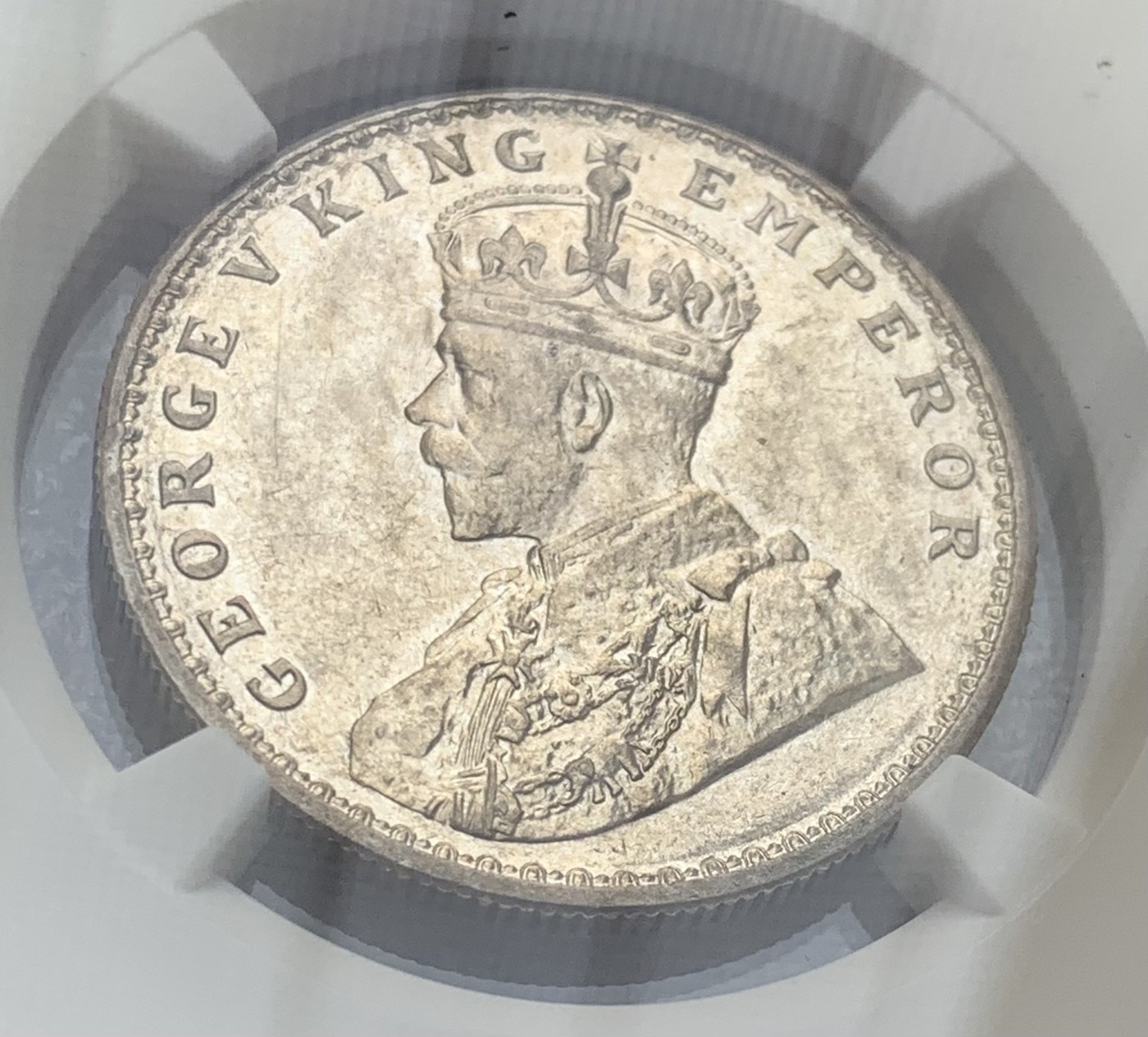 瓶子🏺第105期拍卖会  英属印度1918年乔治五世1卢比  NGC AU55