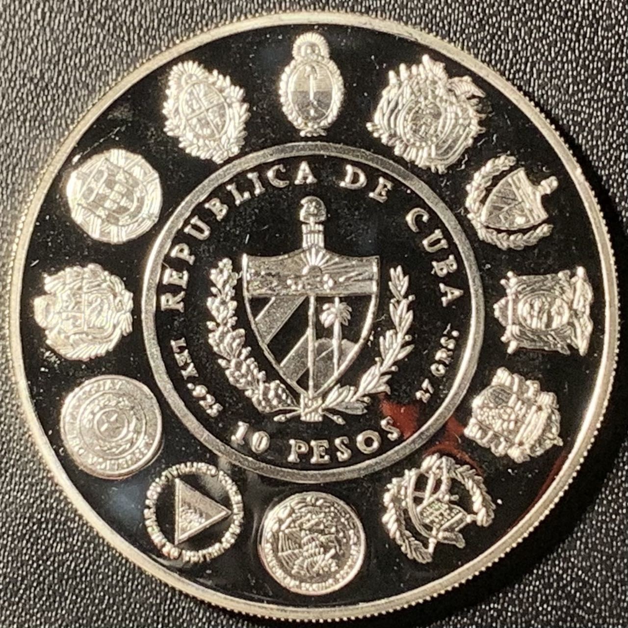 紫瑗钱币——第300期拍卖 古巴 1997年 伊比利亚-美洲系列 伦巴舞者 10比索 27克 0.925银 精制