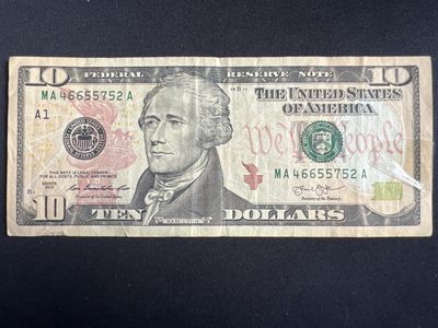 第423期 纸币专场 （无押金，捡漏，全场20包邮，偏远地区除外，接收代拍业务） - 美国10美元