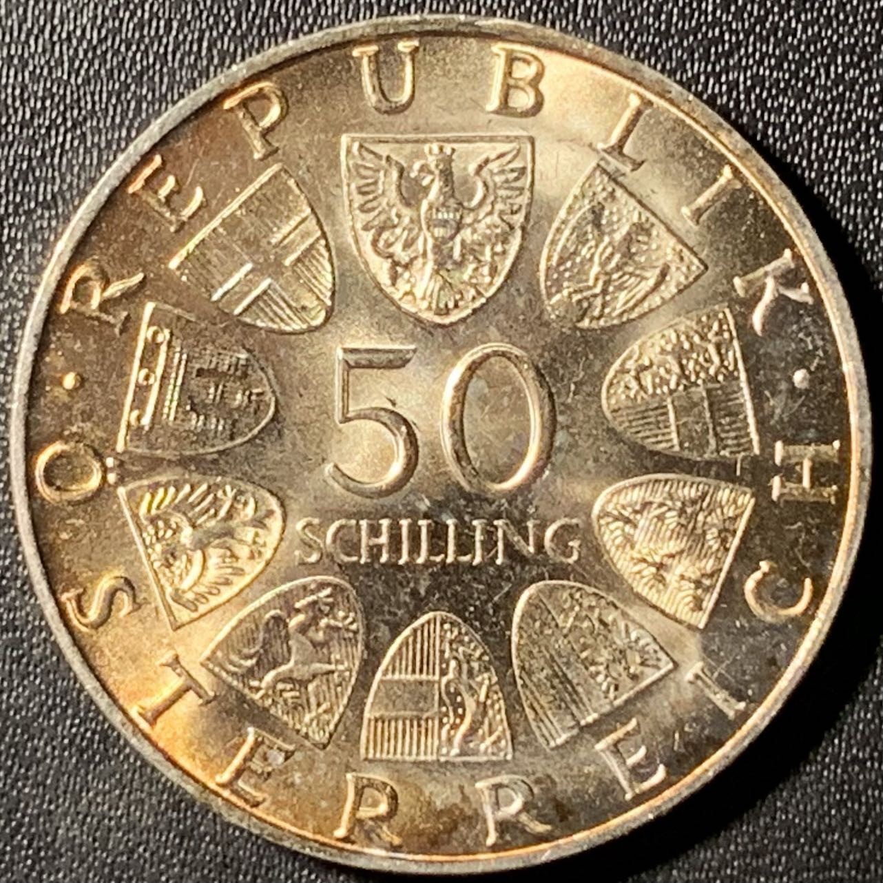 紫瑗钱币——第300期拍卖 奥地利 1969年 马克西米安诞辰450周年 50先令 20克 0.9银 UNC