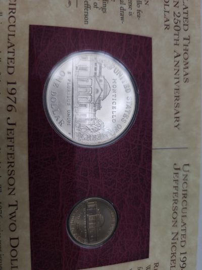 燕姐换藏第55场 美国杰斐逊币两枚钞一枚