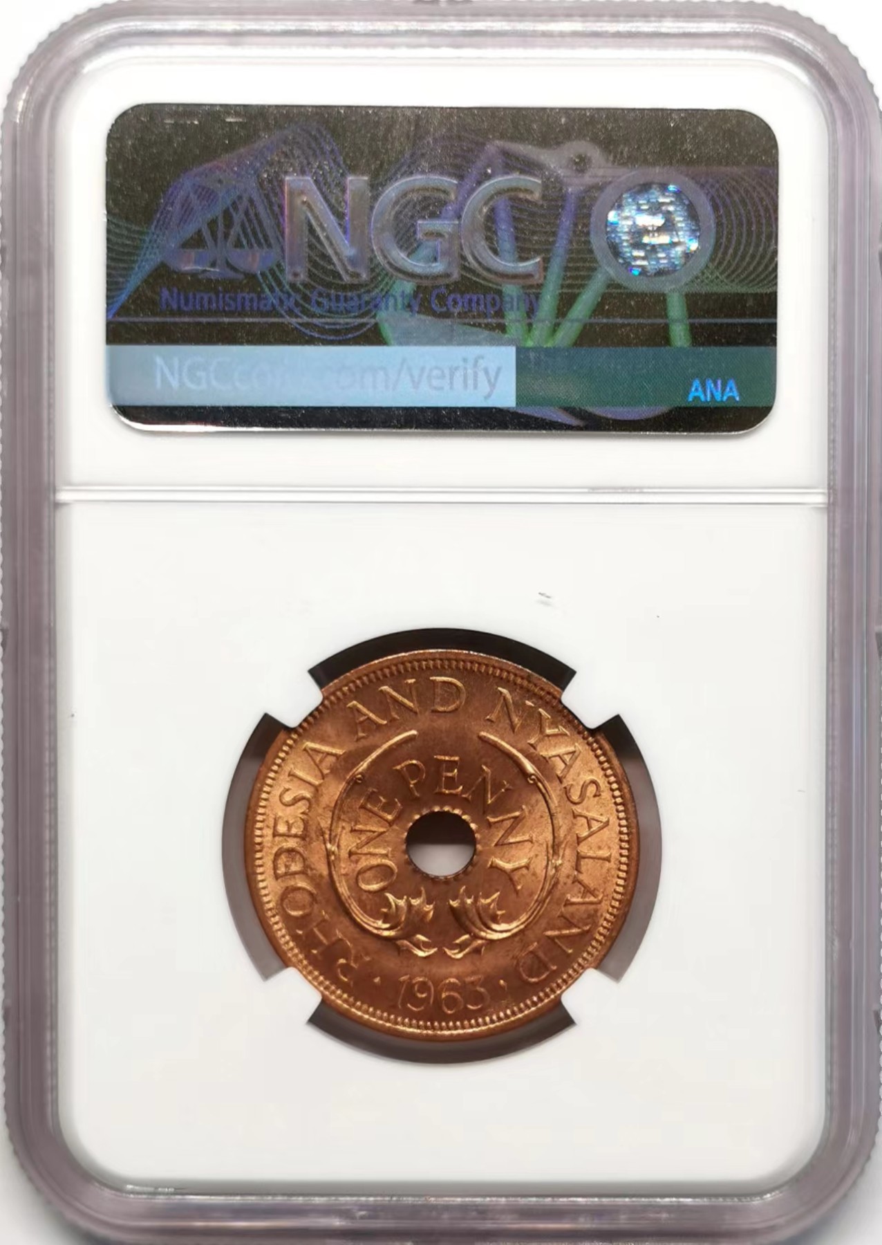 凡希社世界钱币微拍第二百四十八期 1963罗得西亚便士铜币NGC-MS64