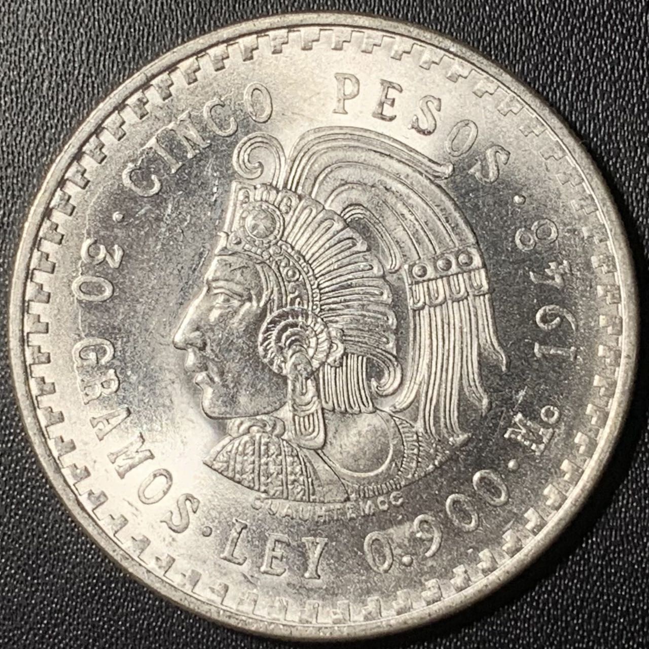 紫瑗钱币——第300期拍卖 墨西哥 1948年 印第安人 5比索 30克 0.9银 UNC