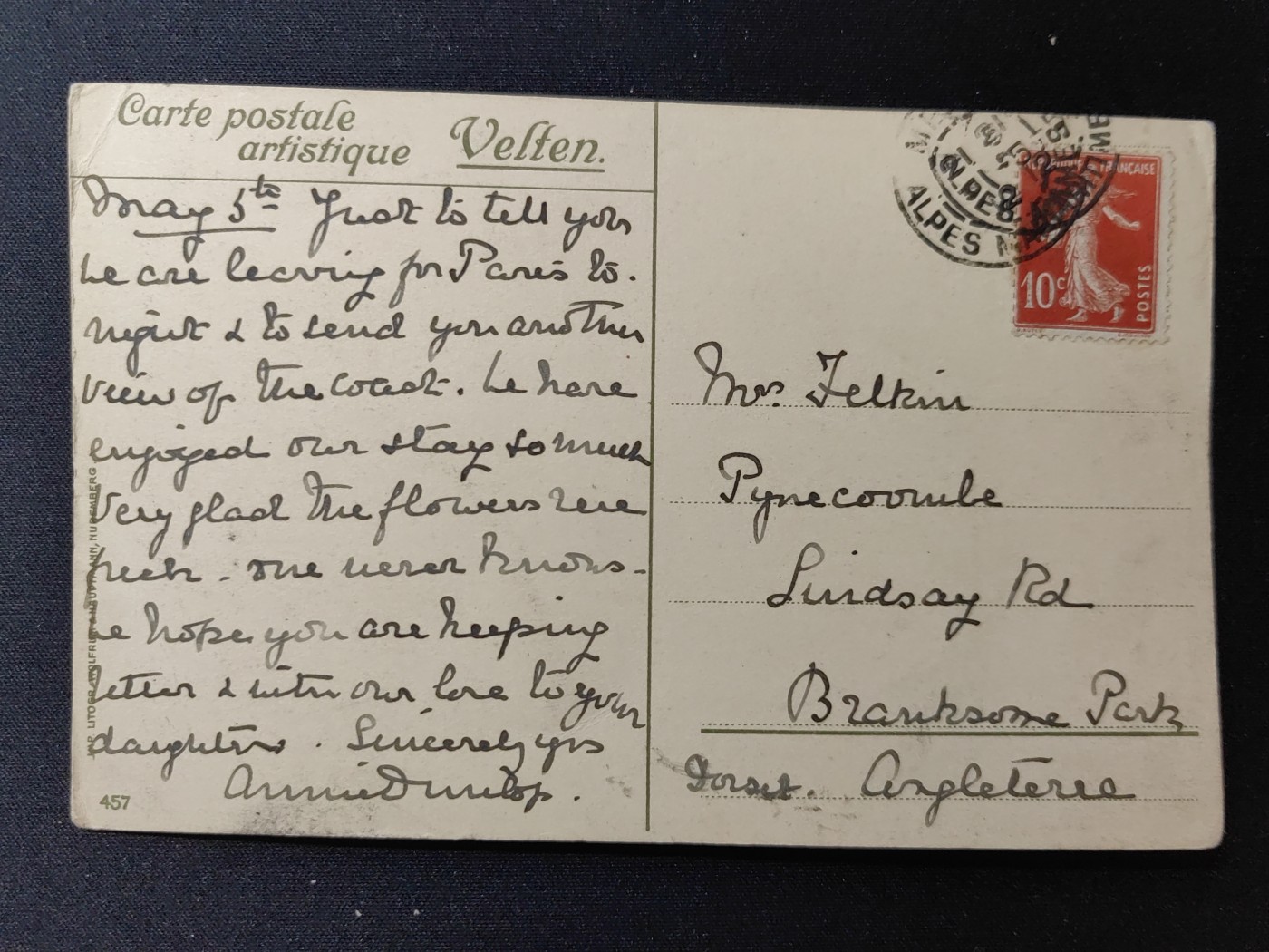 一战时期实寄明信片（精选） 帆船油画