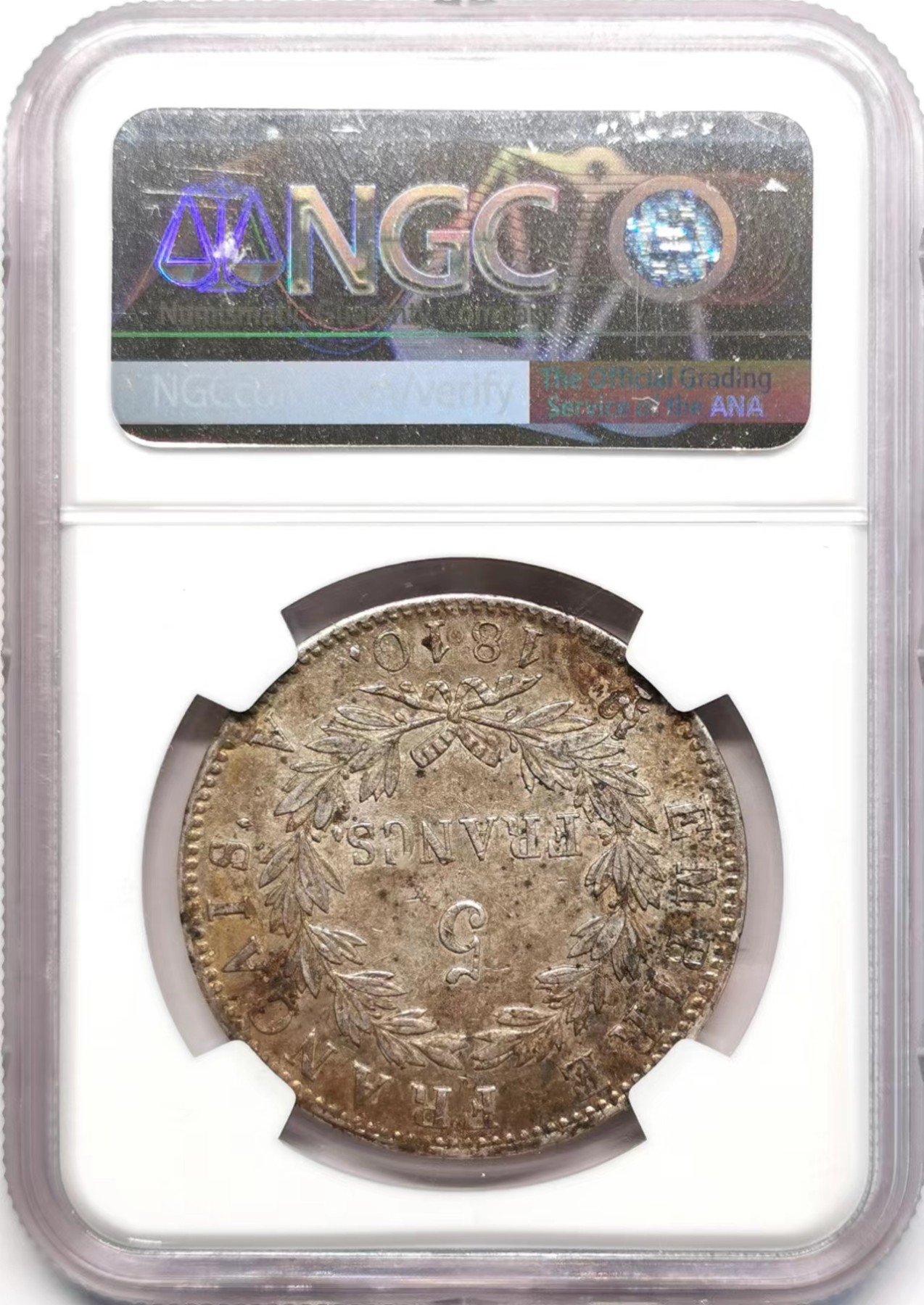 凡希社世界钱币微拍第二百四十八期 1810A法国拿破仑桂冠像5法郎大银NGC-AU55