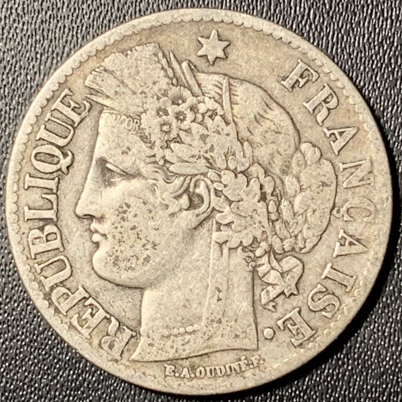 紫瑗钱币——第300期拍卖 法国 1871年 谷物女神 2法郎 10克 0.835银