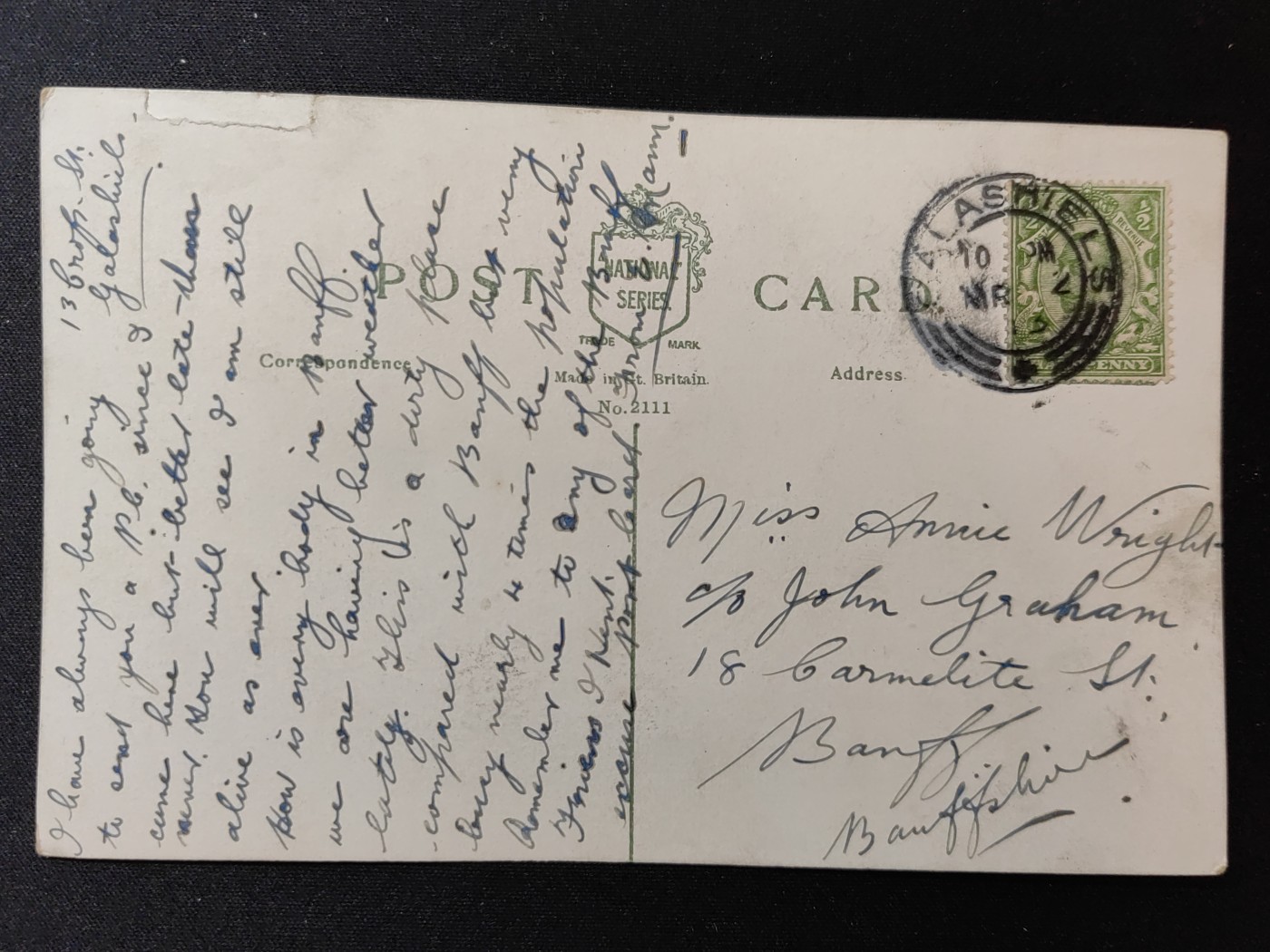 一战时期实寄明信片（精选） 1913年明信片