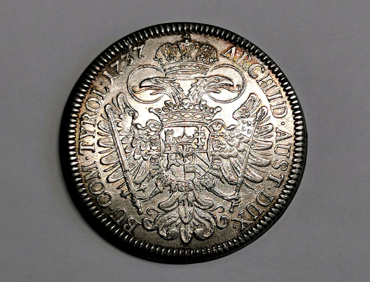 凡希社世界钱币微拍第二百四十八期 1737神罗卡尔六世双头鹰泰勒大银AU