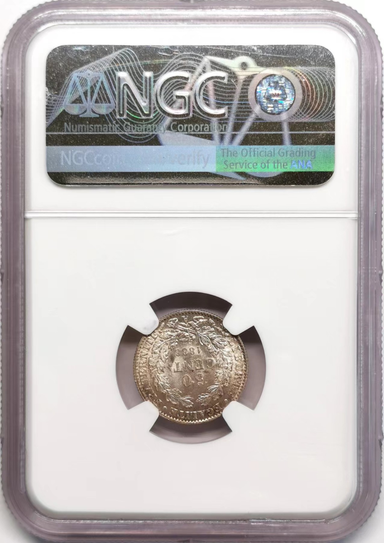 凡希社世界钱币微拍第二百四十八期 1888法国丰收女神50生丁银币NGC-MS64