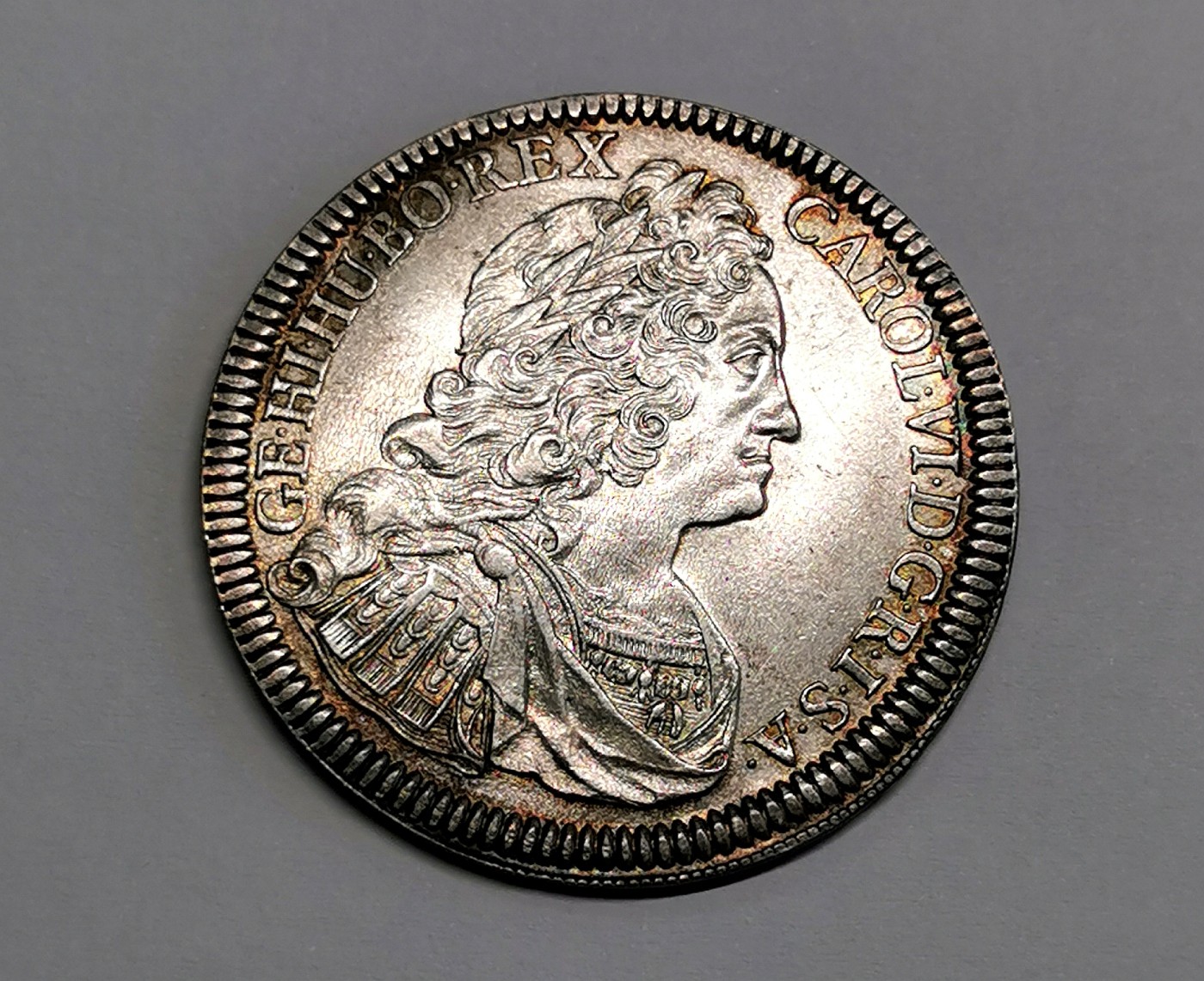 凡希社世界钱币微拍第二百四十八期 1737神罗卡尔六世双头鹰泰勒大银AU