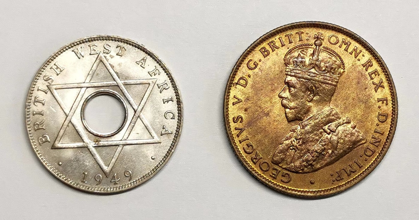 凡希社世界钱币微拍第二百四十八期 英属西非铜镍两枚UNC