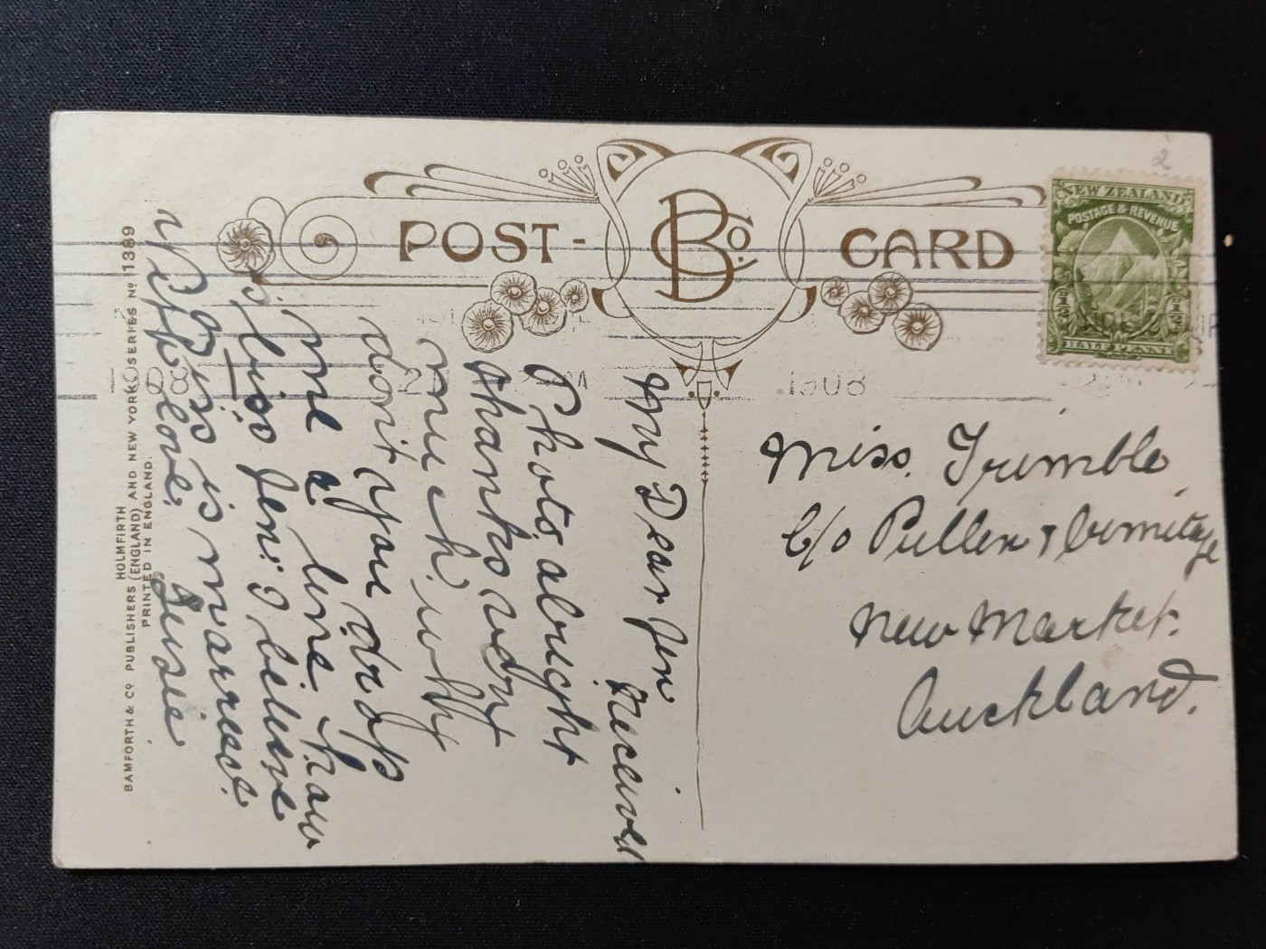 一战时期实寄明信片（精选） 1908年 情侣