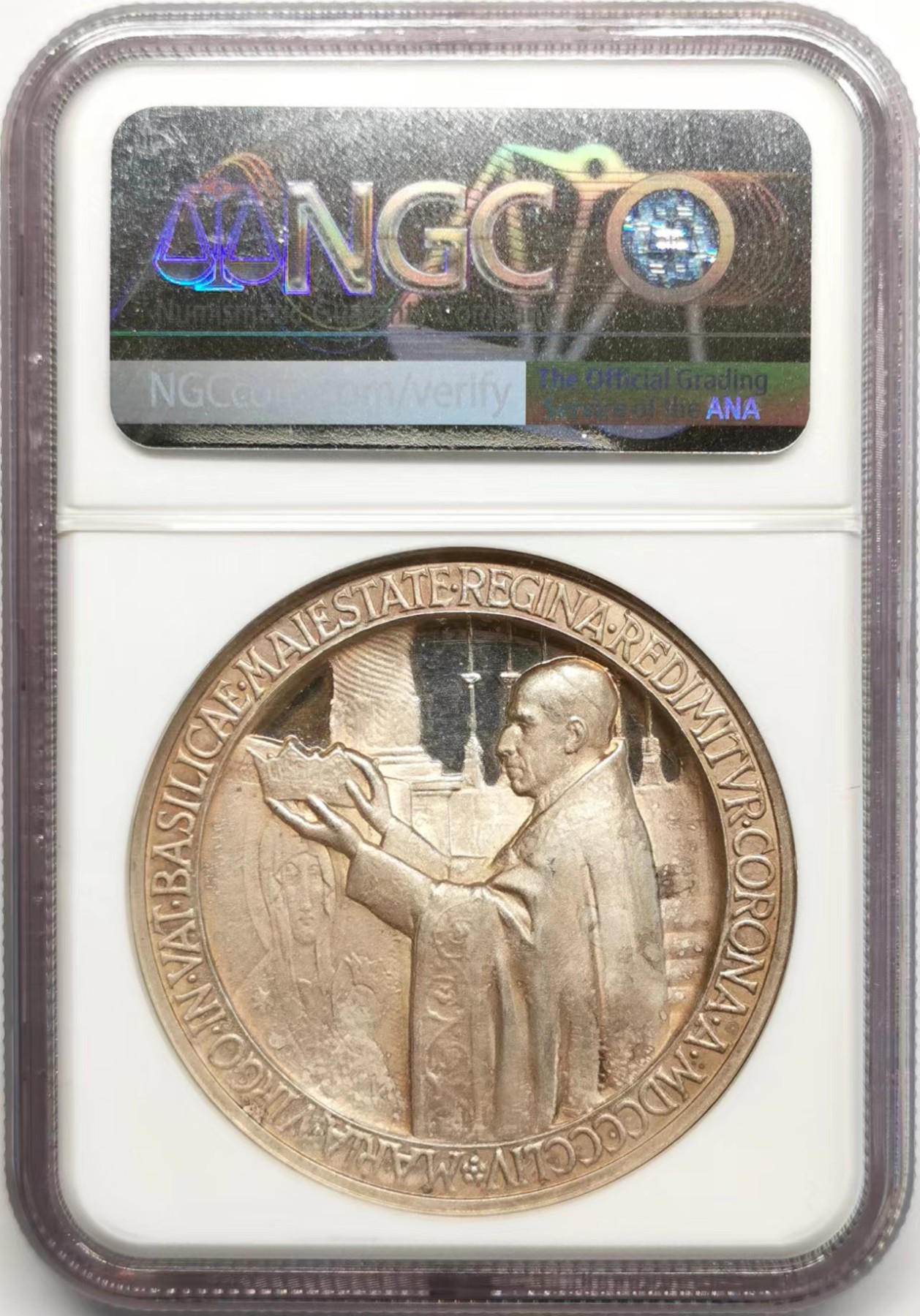 凡希社世界钱币微拍第二百四十八期 1955梵蒂冈mariano年纪念银章NGC-MS65