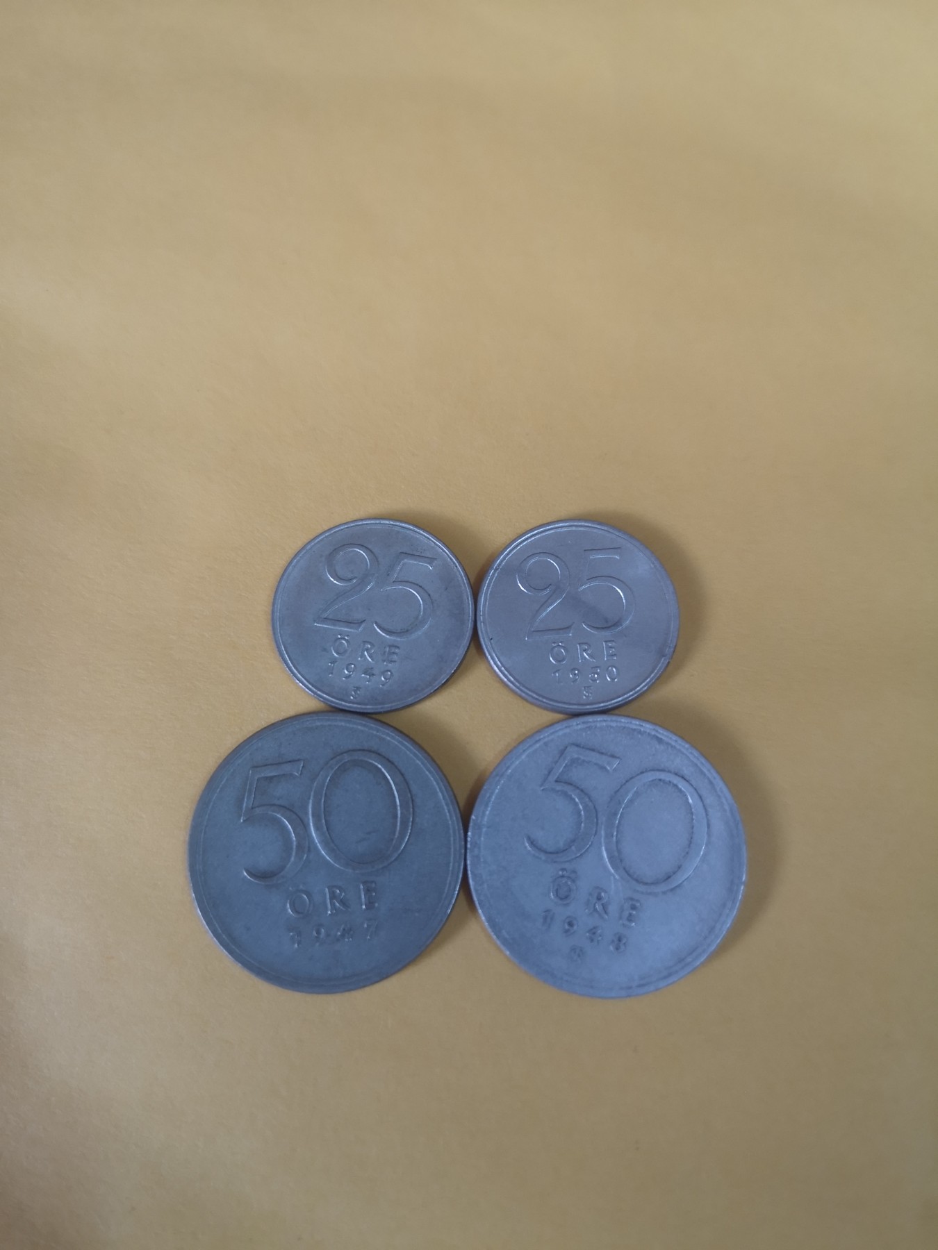长老汇第34场杂货拍卖 瑞典25+50欧尔老银币4枚