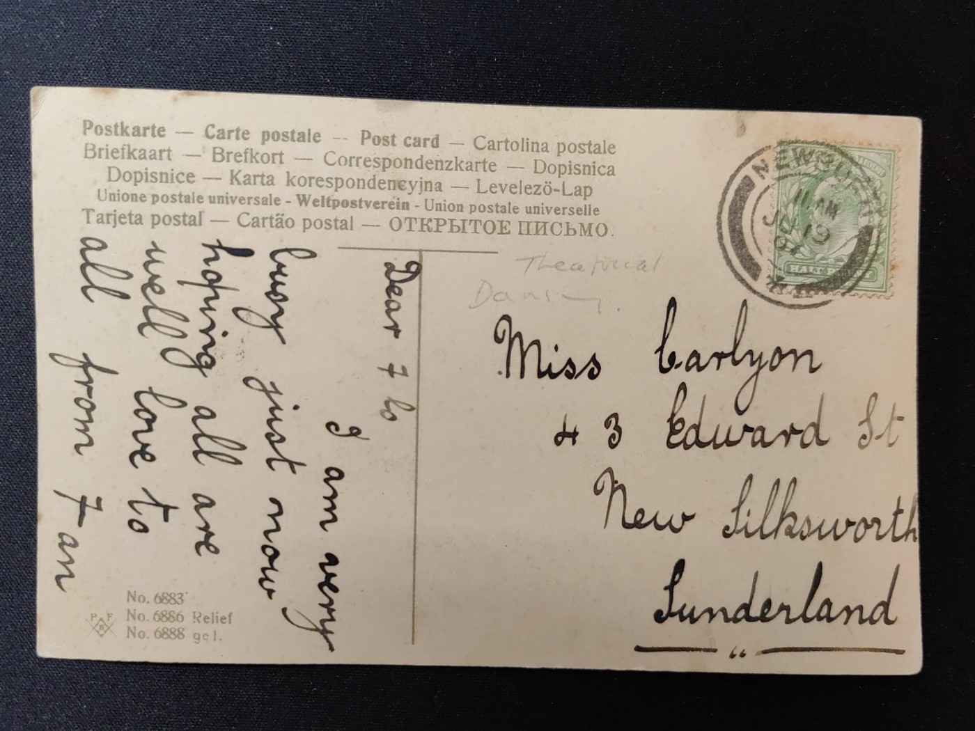 一战时期实寄明信片（精选） 1910年 欢乐时光