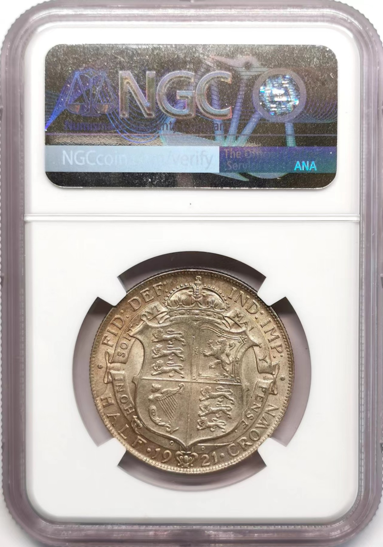 凡希社世界钱币微拍第二百四十八期 1921英国乔五半克朗NGC-MS63