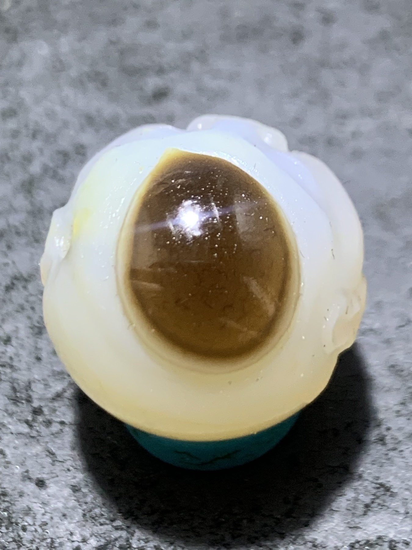 精美高玉化亚光海洋玉髓手工俏色童子圆珠一个！