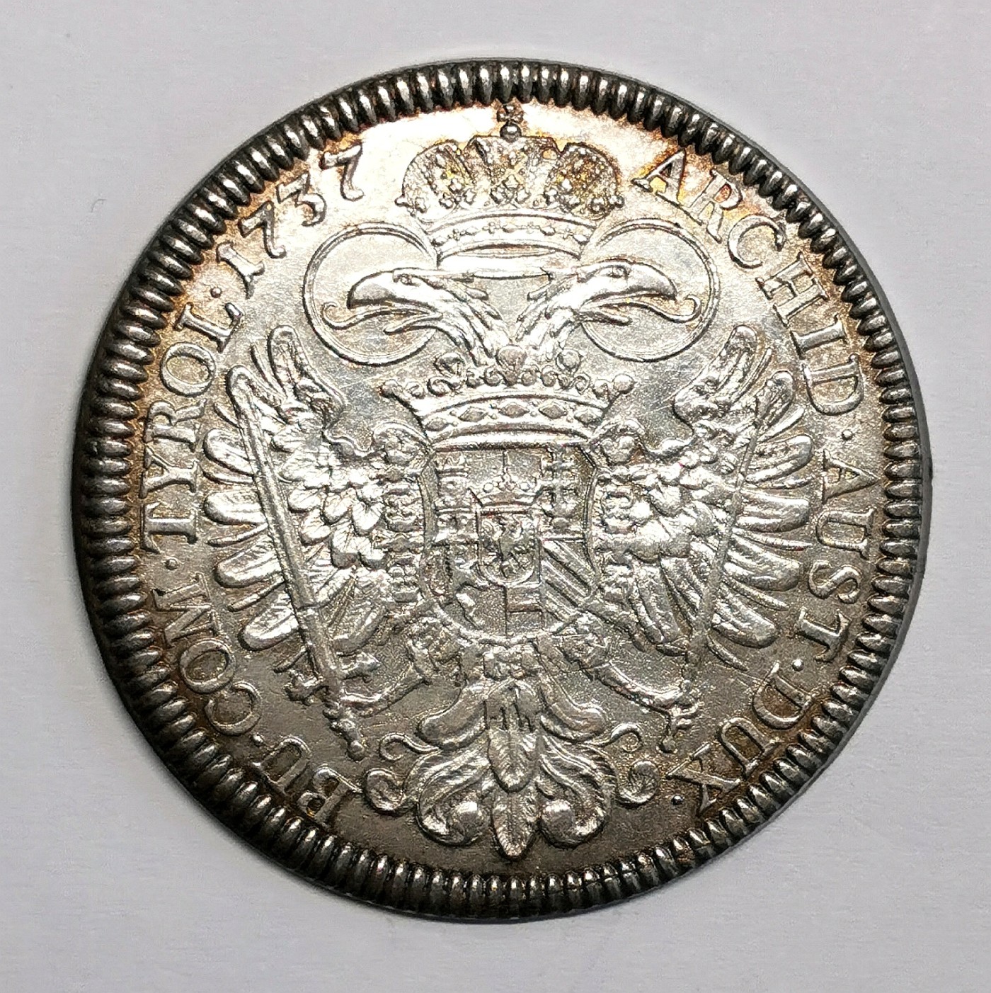 凡希社世界钱币微拍第二百四十八期 1737神罗卡尔六世双头鹰泰勒大银AU