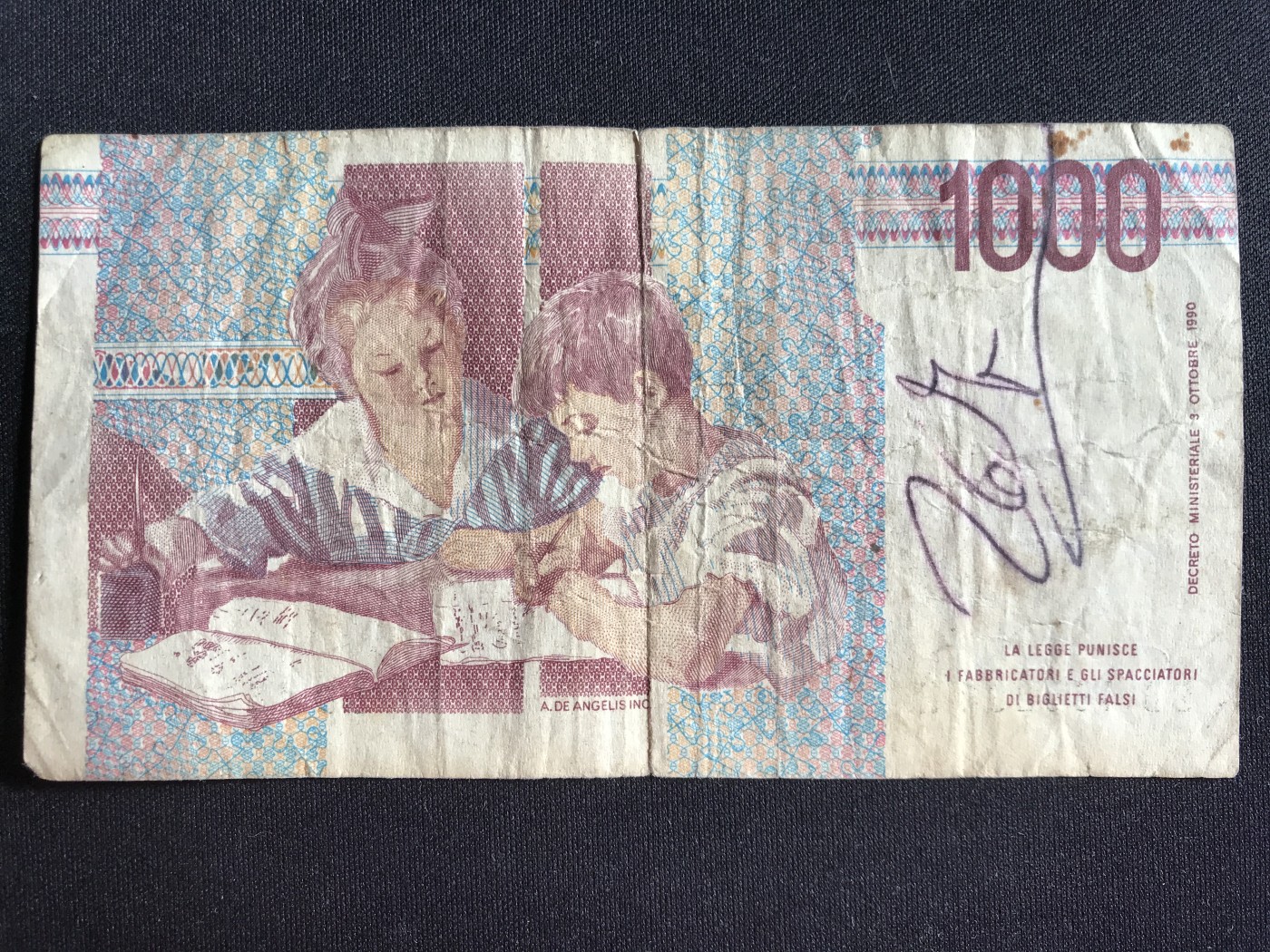 第2期 纸币专场 （无押金，捡漏，全场20包邮，偏远地区除外，接收代拍业务） 意大利1000里拉