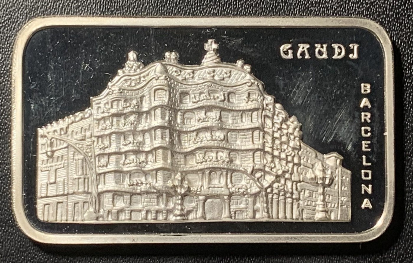 紫瑗钱币——第300期拍卖 西班牙 巴塞罗那 高迪代表作 米拉之家 1盎司 0.999银 精制