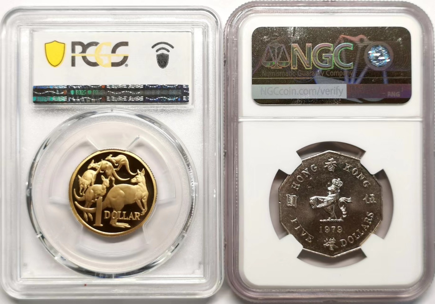 凡希社世界钱币微拍第二百四十八期 澳大利亚香港伊丽莎白一对N/P