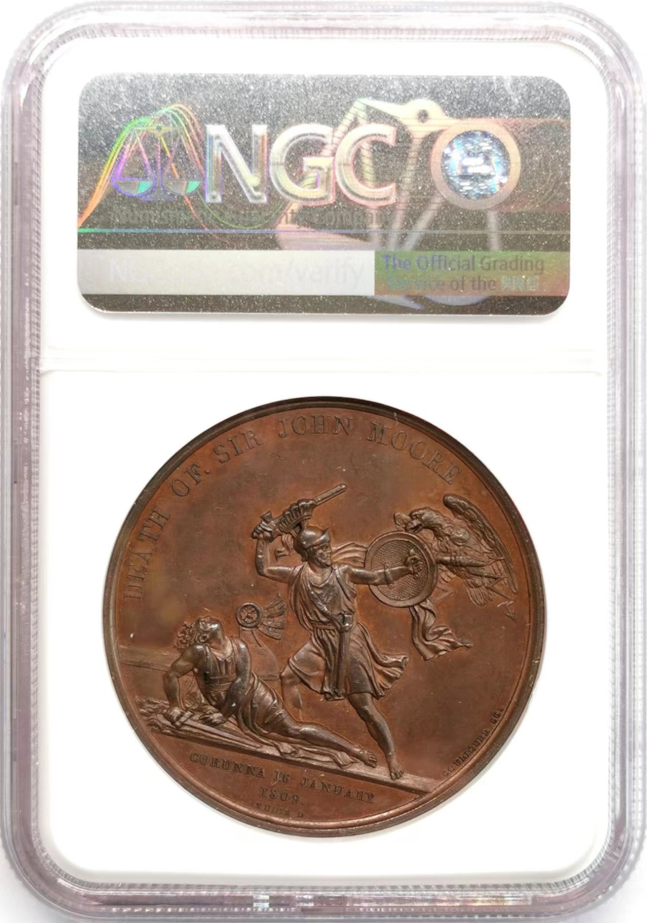 凡希社世界钱币微拍第二百四十八期 1820英国约翰摩尔爵士纪念铜章NGC-MS62
