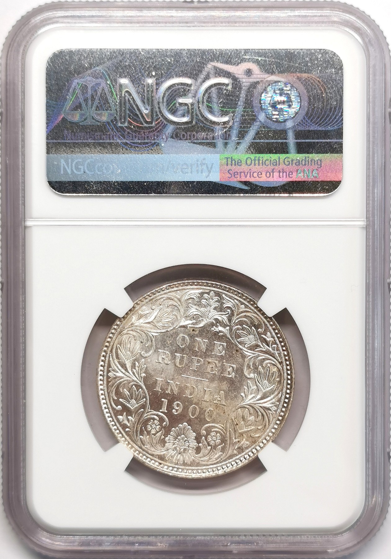 凡希社世界钱币微拍第二百四十八期 1900B英属印度小维卢比NGC-MS63