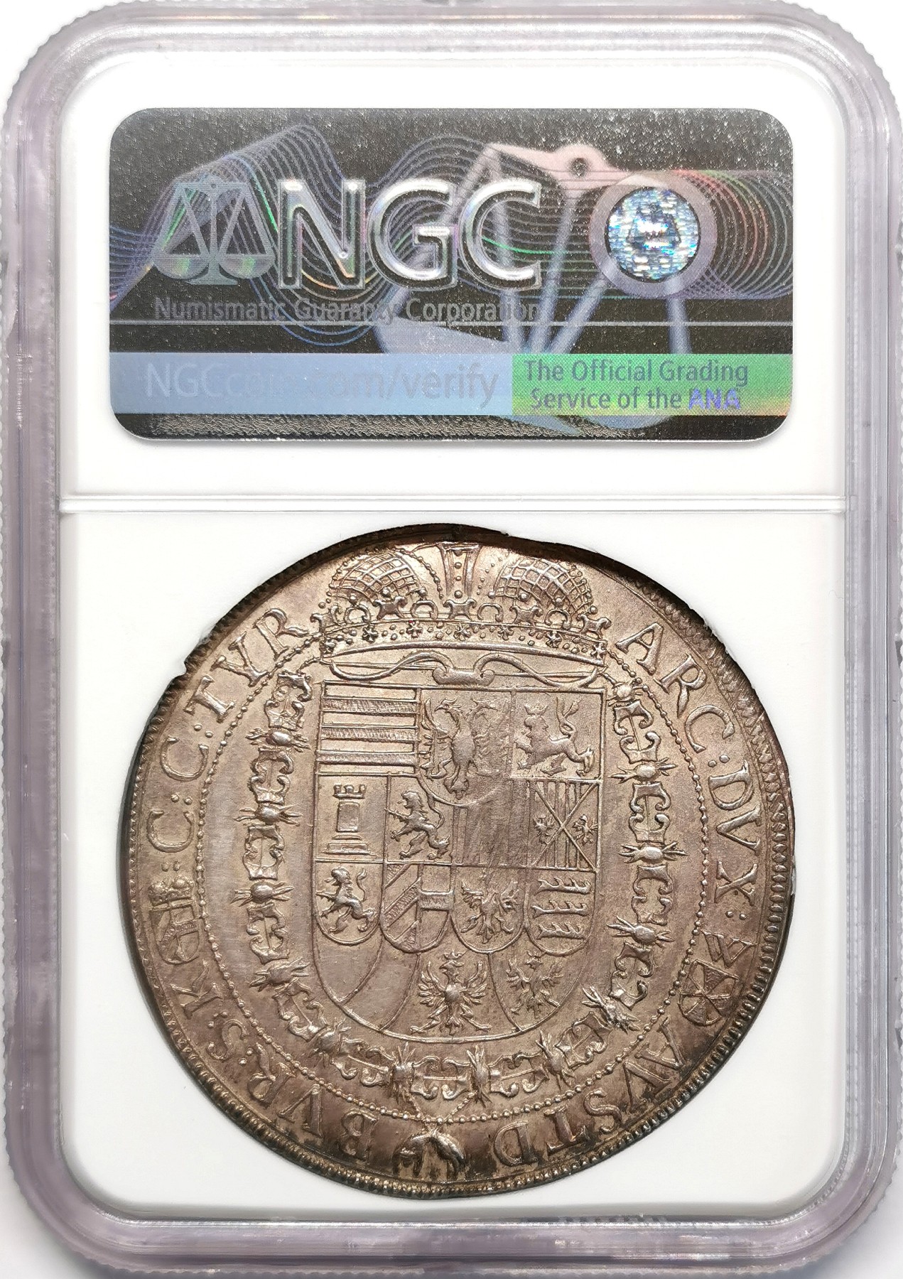 凡希社世界钱币微拍第二百四十八期 稀！1651神罗斐迪南三世桂冠像泰勒大银NGC-MS61罕见版式压箱底品质！