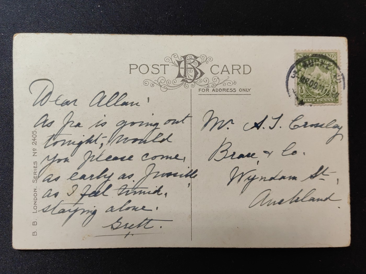 一战时期实寄明信片（精选） 1911年 节日快乐的祝福